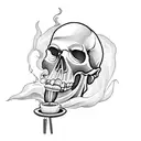 Coffee, Smoke, Hookah, skull tattoo design idea
