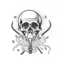 Coffee, Smoke, Hookah, skull tattoo design idea