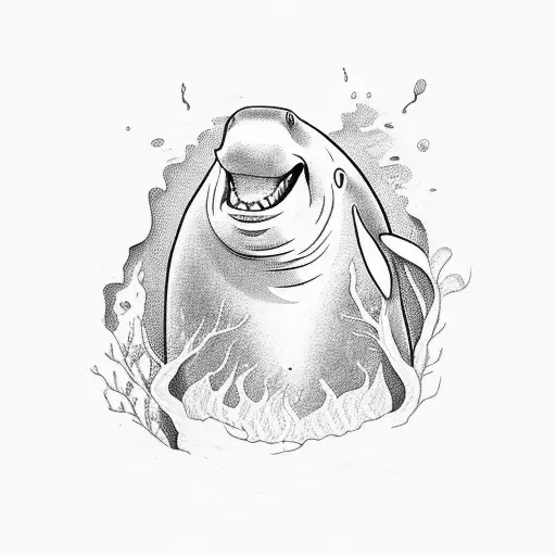 beluga whale tattoo design idea