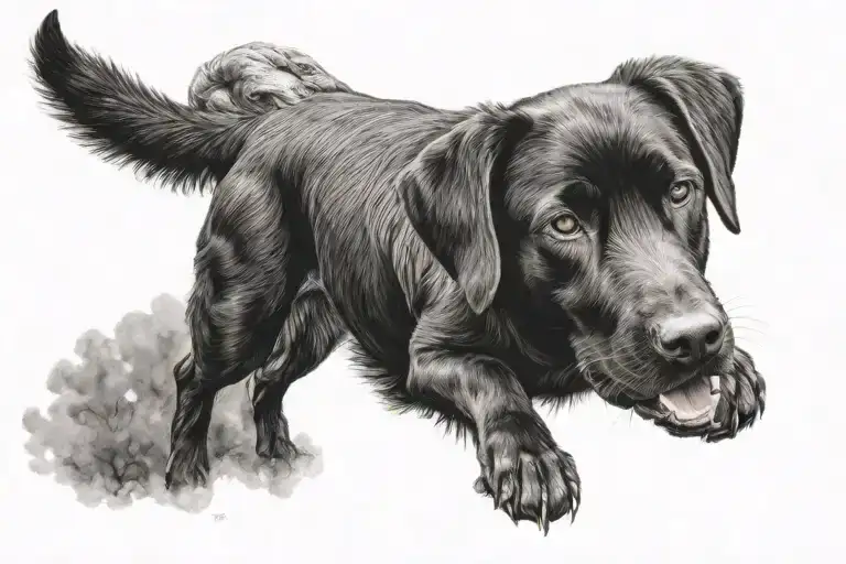 Labrador retriever tattoo design idea