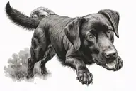 Labrador retriever tattoo design idea