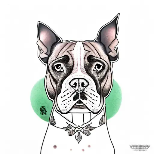 Dark Brown pitbull dog with a boxer dog tattoo design idea