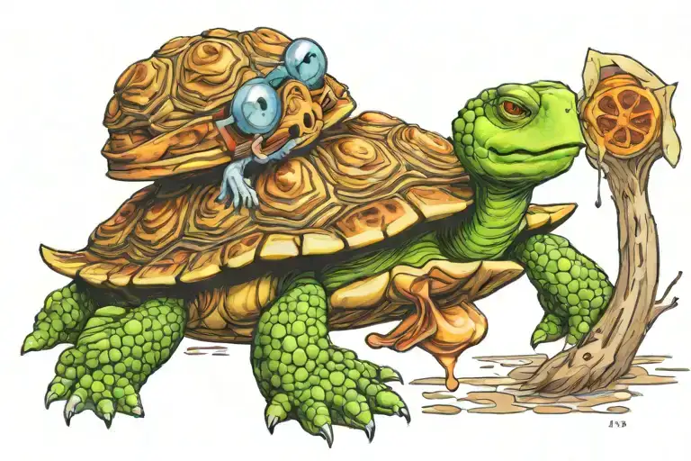 turtle muppet waffle tattoo design idea
