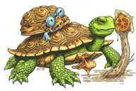 turtle muppet waffle tattoo design idea