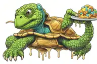 turtle muppet waffle tattoo design idea