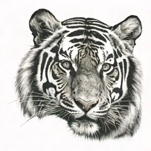 bengal tiger face tattoo design idea