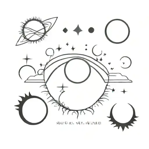 total solar eclipse phases tattoo design idea