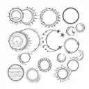 solar eclipse phases tattoo design idea