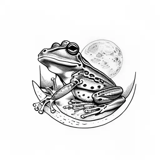 Frog Sitting on the moon, 1986 The Frog Prince tattoo design idea