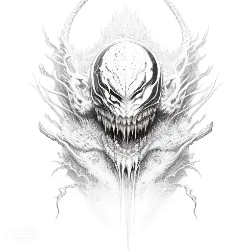 carnage fighting venom tattoo design idea
