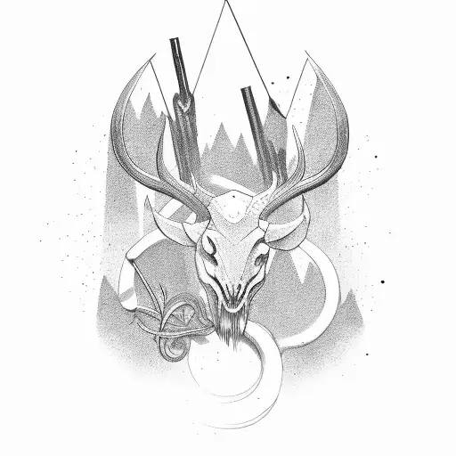 hunting bow tattoo design idea