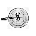 A baseball bat crossed with a money symbol, representing the client's love for baseball and wealth tattoo design idea