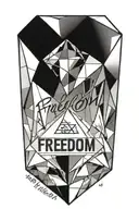 a black diamond with thin lines from it in the style of a computer chip and an inscription "Freedom is not free" tattoo design idea