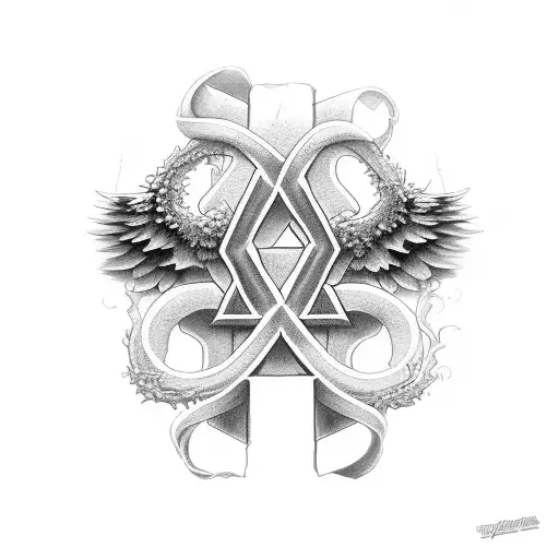 angelic vines with the names Daniel, Timothy, Theodore, Ashton, and Cindy written in script tattoo design idea