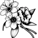 create a bouquet of flowers, using the carnation, daffodil, daisy, lily-of-the-valley and rose tattoo design idea