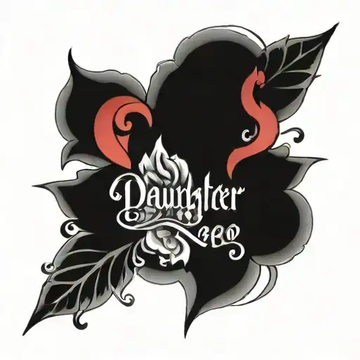 daughter name tattoo design idea