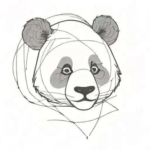 panda face tattoo design idea