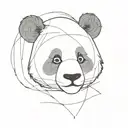 panda face tattoo design idea