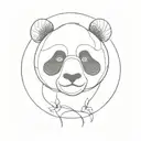 panda face tattoo design idea