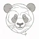 panda face tattoo design idea