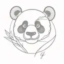 panda face tattoo design idea