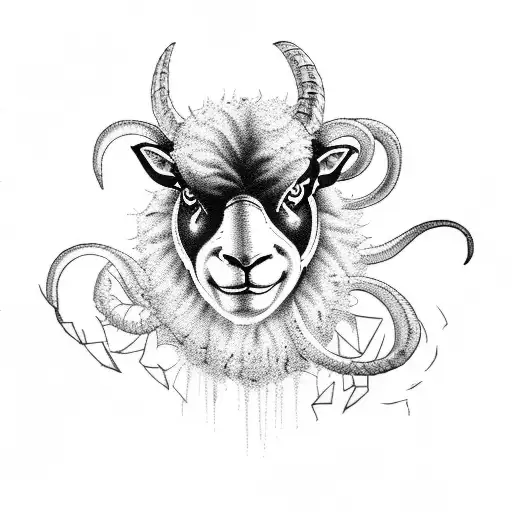black sheep demonic tattoo design idea