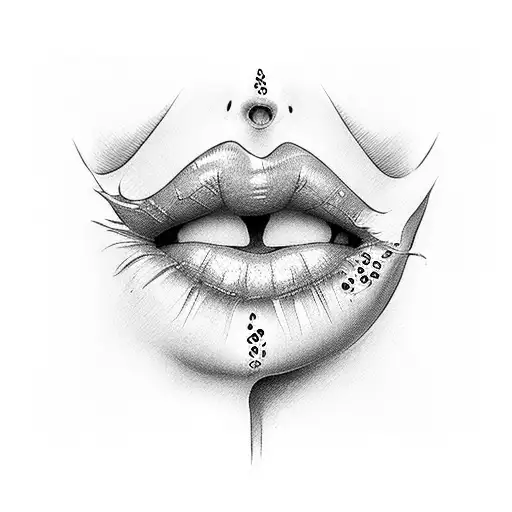 kissing lips that have kissed on the neck and shoulder tattoo design idea