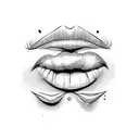 kissing lips tattoo design idea