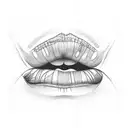 kissing lips tattoo design idea