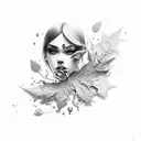 the mark that is leafy from lips kissing the neck and shoulder tattoo design idea