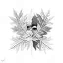 the mark that is leafy from lips kissing the neck and shoulder tattoo design idea