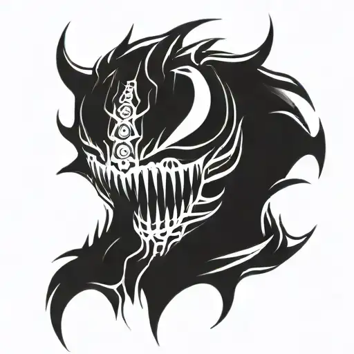 black venom cyber tribal tattoo design idea