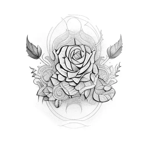 garden surrealistic tattoo design idea