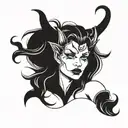 sexy nude devil girl  tattoo design idea