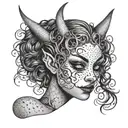 eyeless sexy devil girl  tattoo design idea