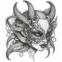 eyeless sexy devil girl  tattoo design idea