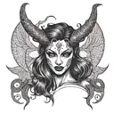 eyeless sexy devil girl  tattoo design idea