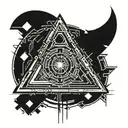 cyber sigilism tattoo with date: 1987 1998 2006 2009 tattoo design idea