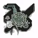 cyber sigilism tattoo with date: 1987 1998 2006 2009 tattoo design idea