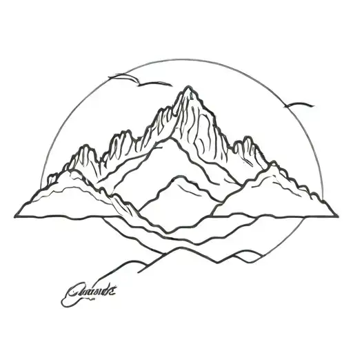 mountain with table mountain landscape tattoo design idea