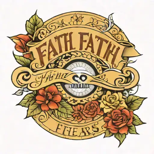 collarbone piece saying Faith over Fears in Chicano  tattoo design idea