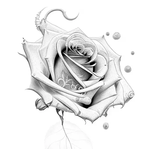 Rose and genital tattoo design idea