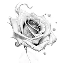 Rose and genital tattoo design idea