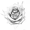 Rose and genital tattoo design idea
