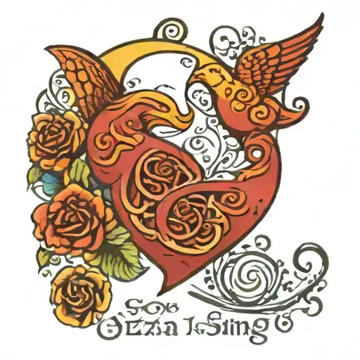 symbol for autism, with words that say "so let yourself be Ezra, we'll sing the words to your song" tattoo design idea