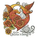 symbol for autism, with words that say "so let yourself be Ezra, we'll sing the words to your song" tattoo design idea