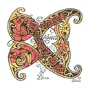 symbol for autism, with words that say "so let yourself be Ezra, we'll sing the words to your song" tattoo design idea