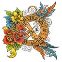 symbol for autism, with words that say "so let yourself be Ezra, we'll sing the words to your song" tattoo design idea