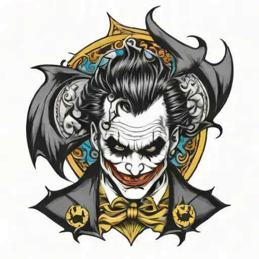 batman joker card tattoo design idea