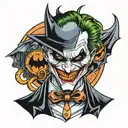 batman joker card tattoo design idea